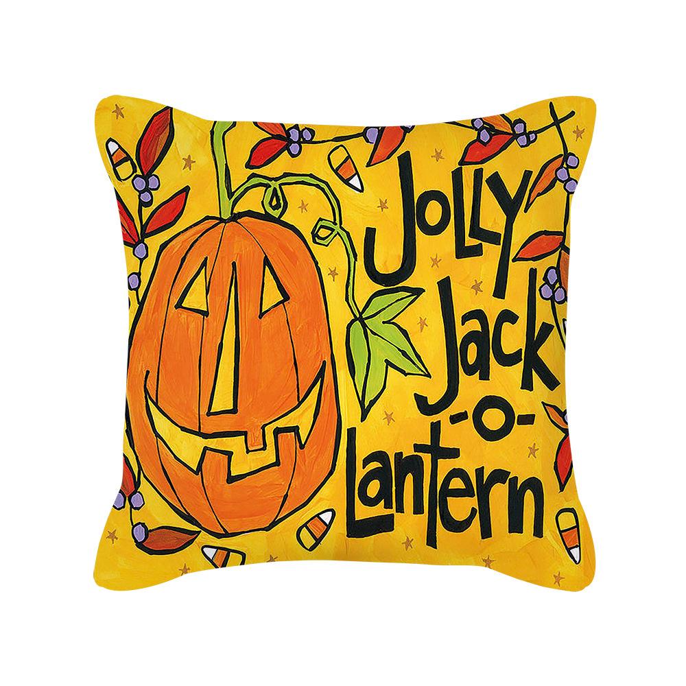 Halloween Cartoon Pumpkin Moon Bat House Decoration Pattern Pillowcase Bedroom Living Room Sofa Cinema Car Garden Pillowcase