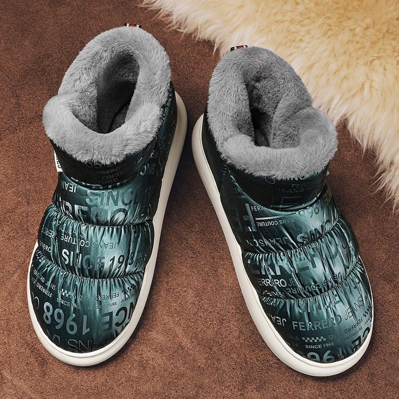 Модные мужские зимние ботинки Зимняя обувь для мужчин Теплые ботильоны Модные универсальные нескользящие толстые плюшевые ботинки для мужчин Хлопковая обувь Популярная