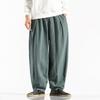 Men's Cotton and Linen Pants Harem Pants Loose Casual Beach Trousers Wide Leg Large Size Japanese Streetwear Joggers Men