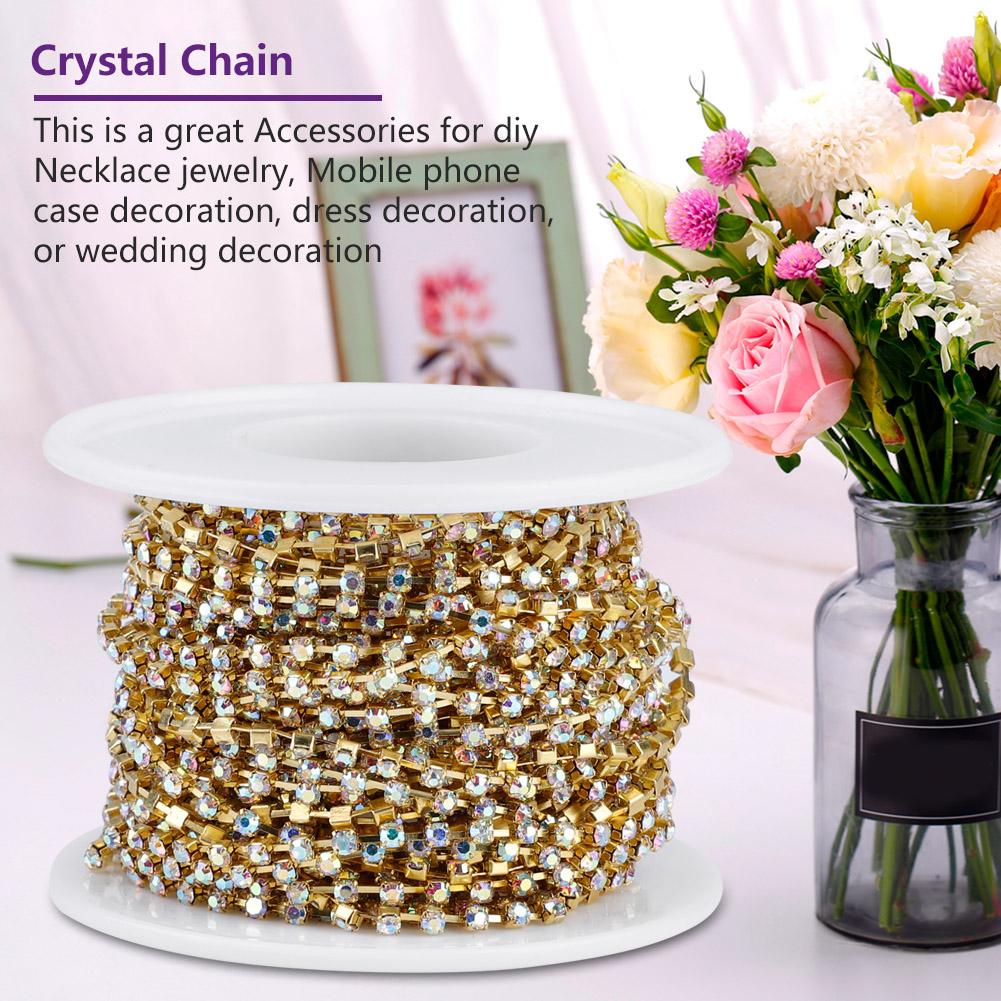 1 Roll Gold/Silver Crystal Chain For Necklace Wedding Decoration Accessories