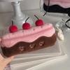 Cute Plush Cherry Cake Pen Bag Exquisite Storage Large Capacity