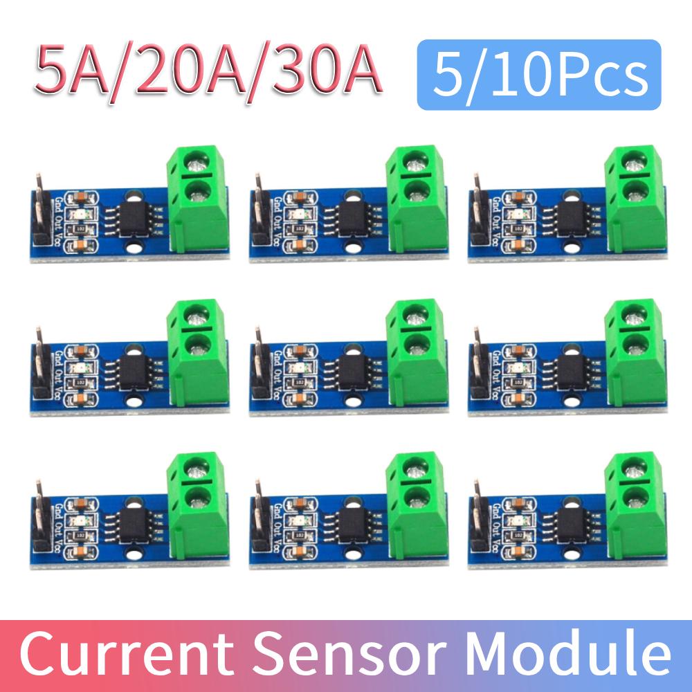 5/10 шт. 5A/20A/30A ACS712 Модуль датчика тока Детектор Диапазон Датчик тока на эффекте Холла Модуль Диапазон Плата датчика тока