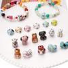 Ceramic Hand Painted Beads Dog Fox Interval Scattered Beads For DIY Bracelets Necklaces Jewelry Making