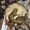 Винтажный Кот Играет на Пианино Металлический Настенный Арт Знак Декор для Домашнего Бара Подарок
