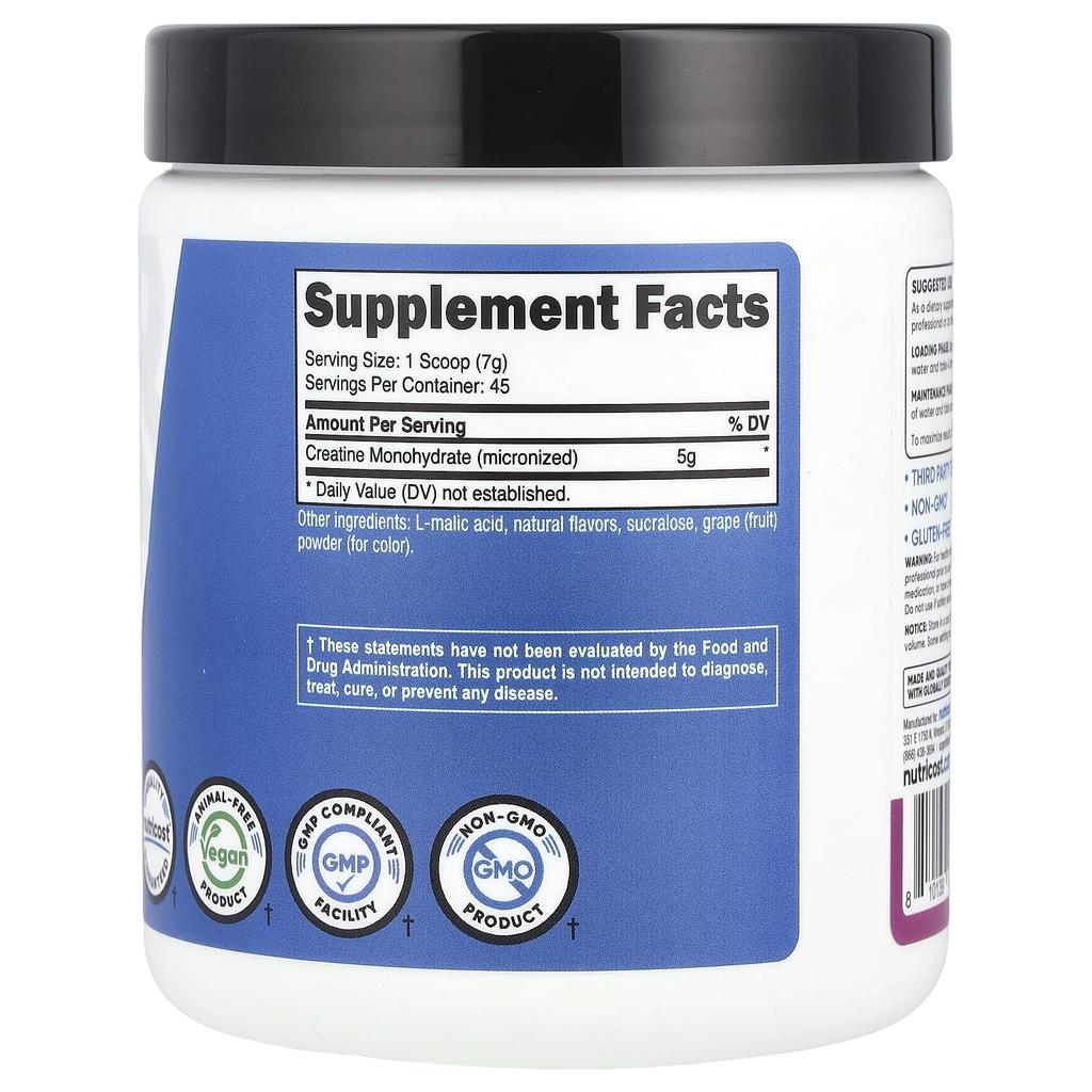 Athletic Performance, Creatine Monohydrate, Grape, 300G (10.7Oz)