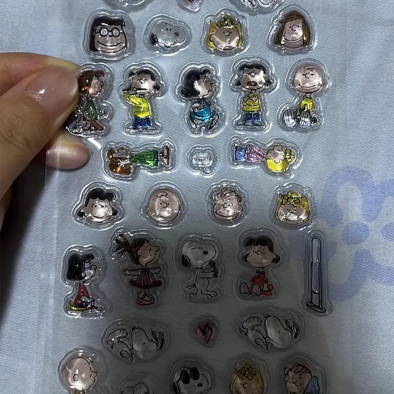 1/4 шт. Японская Кристальная Наклейка Снупи 3D Рельефная Милая Наклейка для Украшения Мобильного Телефона DIY Студенческая Ручная Книга Канцелярские Товары Подарок