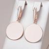 Модные глянцевые серьги-подвески для женщин цвета розового золота, простые круглые аксессуары высокого качества для повседневной носки