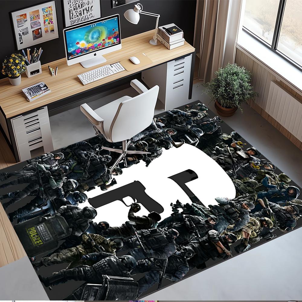 Rainbow Six Siege Printed Carpet, Rug for Office Chair Living Room Bedroom Kitchen Room Decor Gifts.