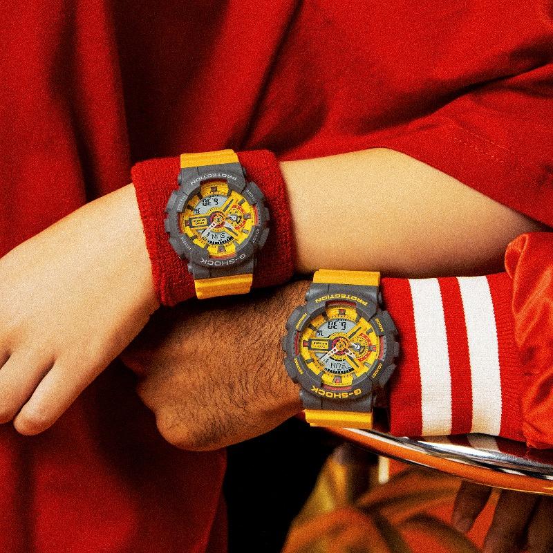 Casio Мужские часы G-SHOCK GA-110Y-9A, цифровые, кварцевые, ударопрочные, водонепроницаемые 200 м, из смолы