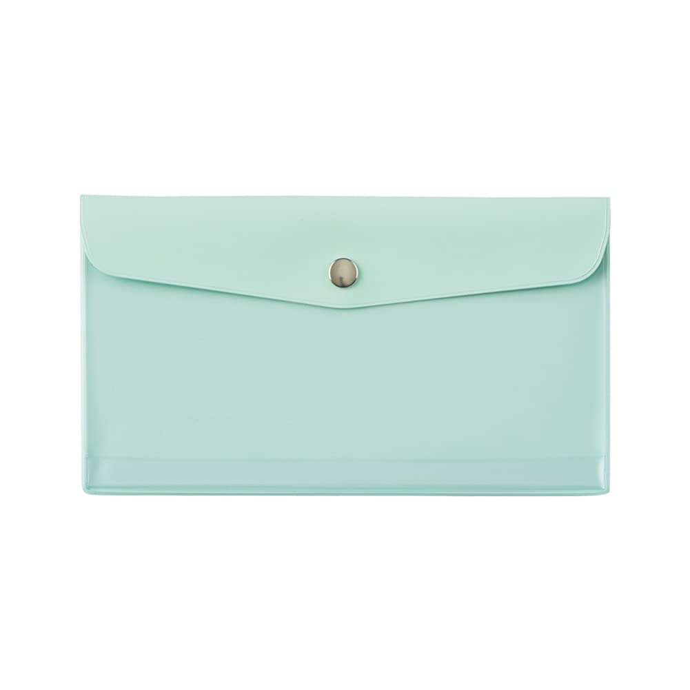 LIHIT LAB Antibacterial PVC Envelope Light Case, Pen/Mask Size, ALCLEA, Green, F7742-19