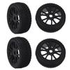4Pcs RC Rubber Tires 12 Holes Perfect Grip Force Cushioning RC Wheel Rim Tires for 1/8 RC C