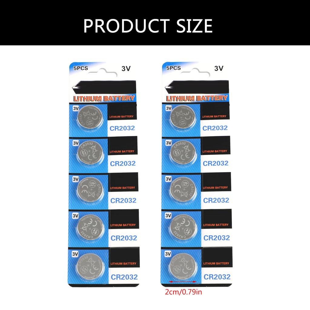 5/10 шт. CR2032 3 В литиевая батарейка-таблетка для часов, датчиков температуры, бутылок с водой, пультов дистанционного управления, игрушек