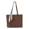 Soft Pu Ribbon Tote Bag For Women With Inner Pockets And Crossbody Strap For Commuting