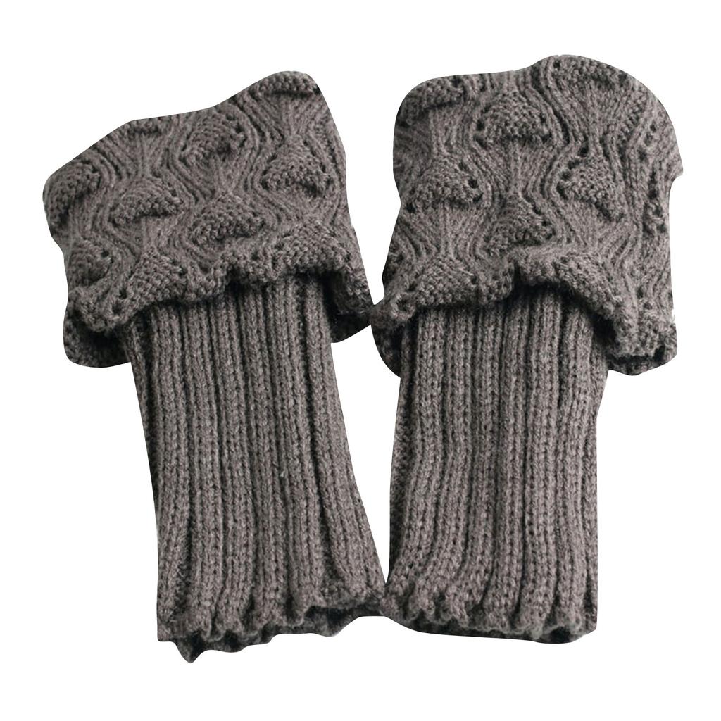 1 пара женских вязаных крючком манжет для ботинок Весенние короткие носки Топперы Женские вязаные крючком Эластичные гетры для голени