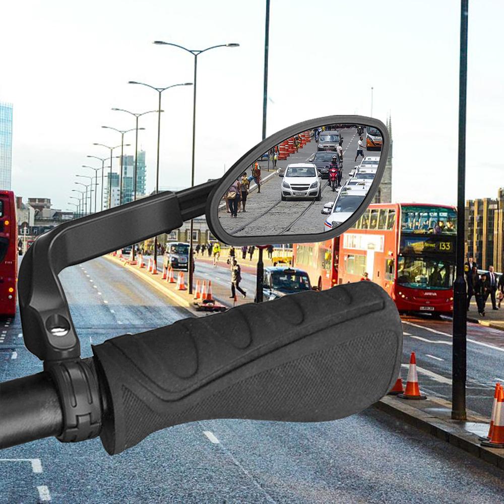Телескопическое велосипедное заднее плоское зеркало, вращающееся на 360 градусов, боковое зеркало заднего вида на руль велосипеда для горного велосипеда и шоссейного велосипеда