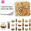 300pcs 10 Colors Brass Rhinestone Spacer Beads Grade A Rondelle 8x3.5mm Hole: 2mm Mixed Color 6x3mm Hole: 1mm 30pcs/color