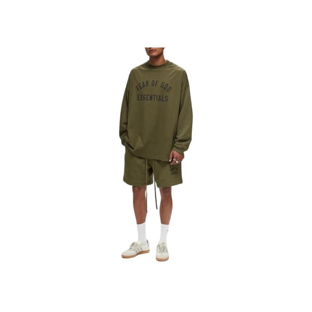 Fear of God Футболка Essentials Jersey с длинным рукавом, оливковая, мужская, цвет зеленый 125BT244204F