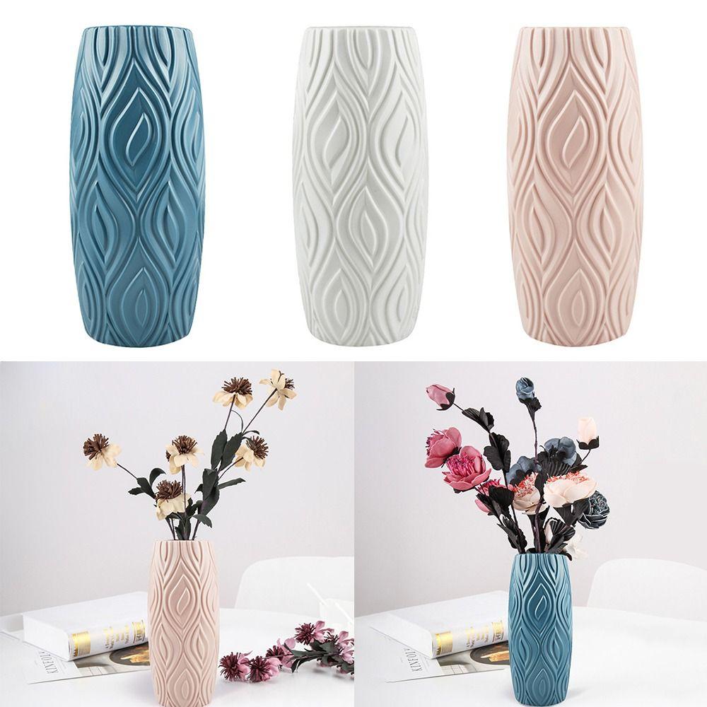 New For Home Living Room Shatterproof Plastic Vase Plant Pot Basket Flower Vases Flower Arrangement