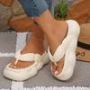 Fashion Fashion White Platform Flip Flops for Women Summer 2025 Thick Sole Eva Pillow Slippers Woman Comfy Non Slip Beach Sldies Sandals