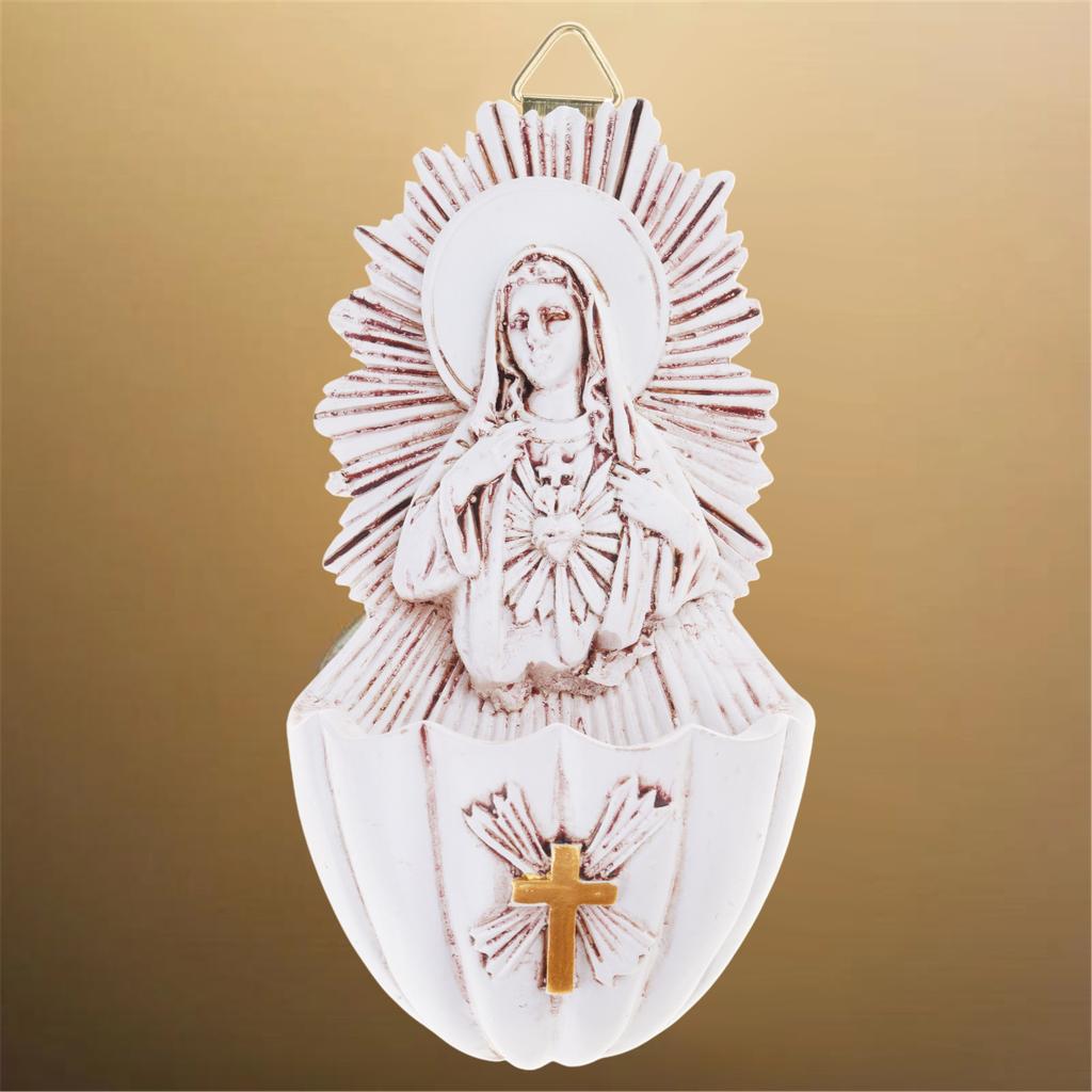 Элегантная настенная чаша для святой воды, ящик-ключница, полимерная скульптура для христианского домашнего декора для прихожей или офиса