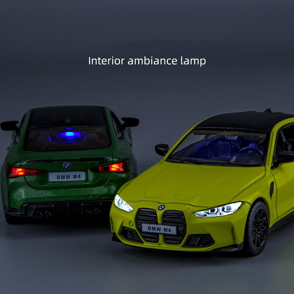 Литая под давлением модель автомобиля M4 в масштабе 1/32, игрушечный автомобиль с откатным механизмом со звуком и светом для детей, коллекция подарков для мальчиков и девочек
