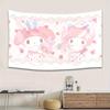 1 шт. Sanrio Моя Мелоди Кавайная Розовая Гобеленовая Ткань Полиэстер 2D Печать Настенное Искусство для Спальни Гостиной Декор Подарок