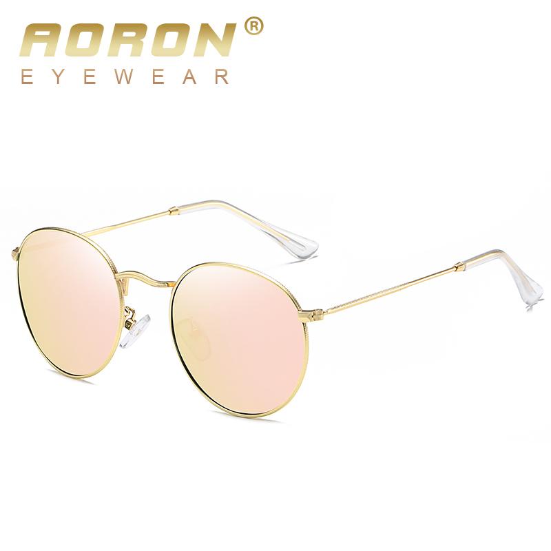 aoron Round Frame Polarized Sunglasses Fashion Design Metal Anti Glare UV400 Driving Fishing Cycling Sport Glasses for Men Women