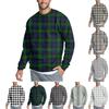 Мужская повседневная мода удобная клетчатая круглая горловина пуловер толстовка свитшот