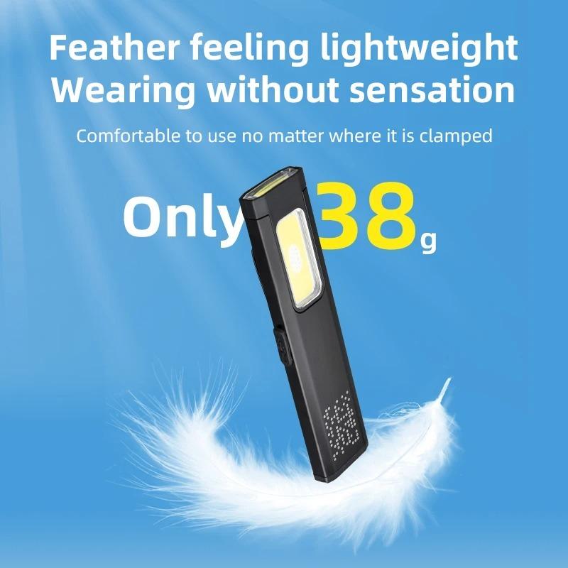 Multifunctional Flashlight With Magnetic Built-in Battery Rechargeable Work Light Clip Emergency Lamp For Outdoor Hiking Camping