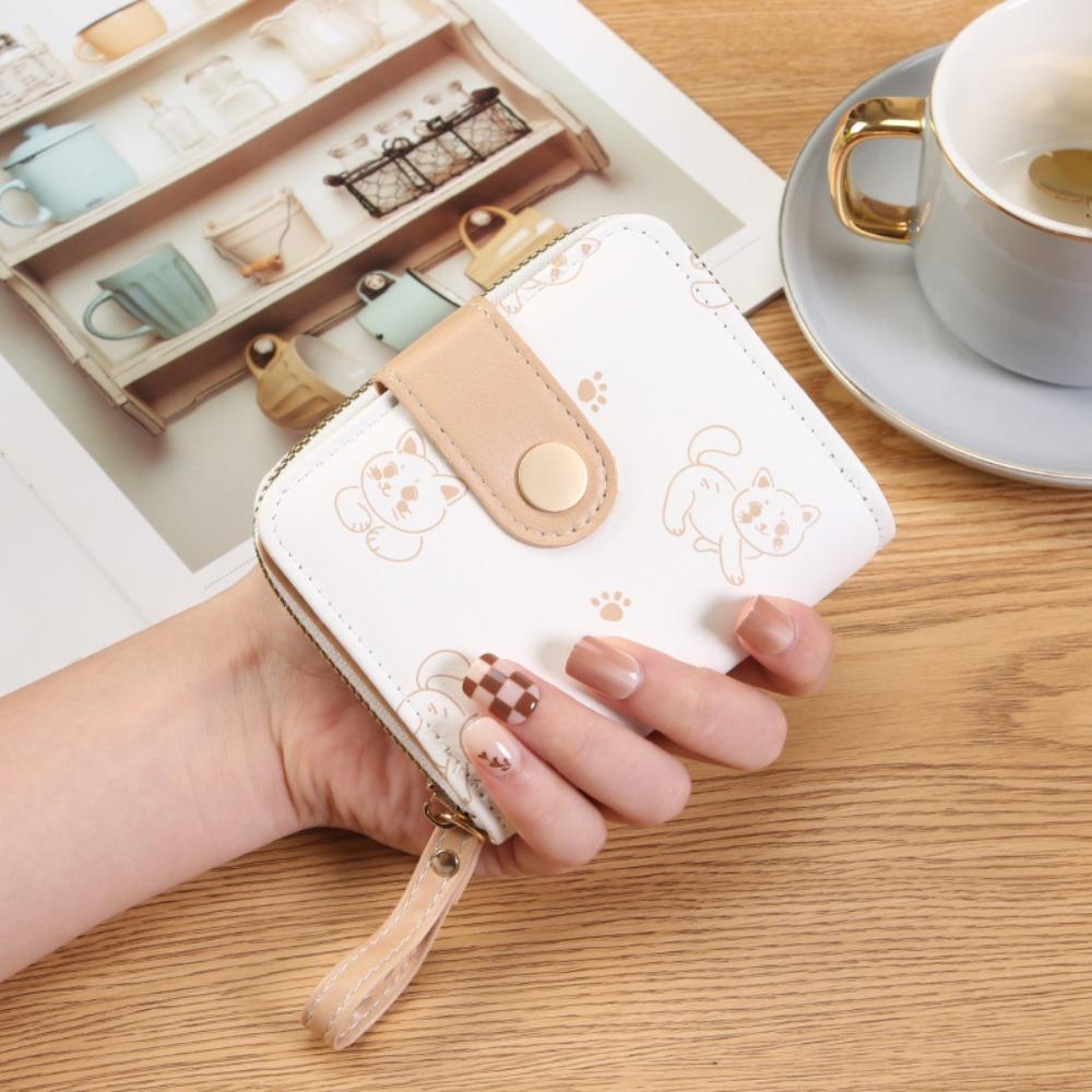 Multi-function Short Wallet Cat Pattern Card Holder Bag New Card Wallet Girl