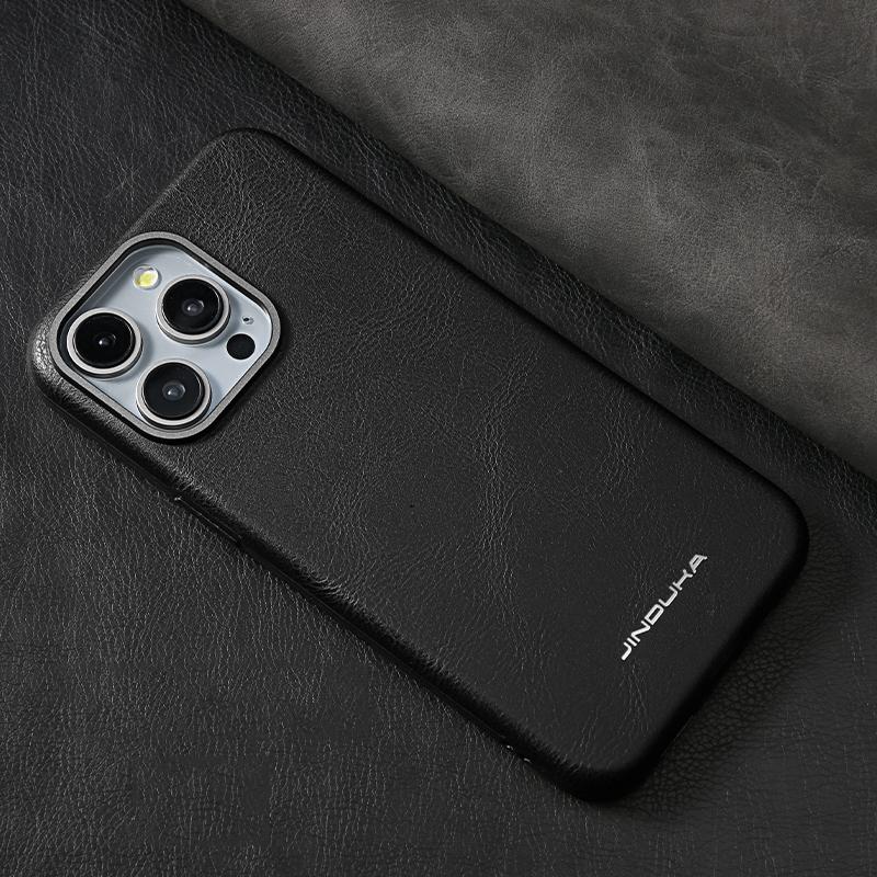 Для iPhone 16 15 14 Plus 13 12pro Max кожаный металлический кнопочный чехол для Magsafe Magnetic Wireless Charge Pc Hybird Pu Hard Case Cover