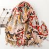 Four Season Soft Cotton Linen Hand Feel Scarf Bamboo Yarn Spotted Leopard Print Camouflage Women'S Travel Shawl