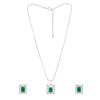 Привлекательный комплект подвесок Estele с родиевым покрытием CZ и зелеными кристаллами для женщин