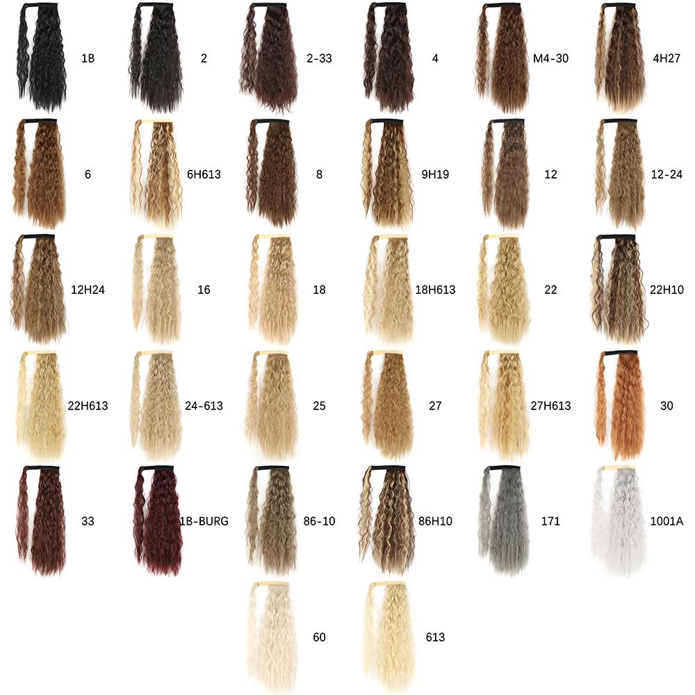 MISS WIG Synthetic Long Wavy Ponytail Hairpiece Natural Blonde Brown Wrap Around Hair Extensions for Women