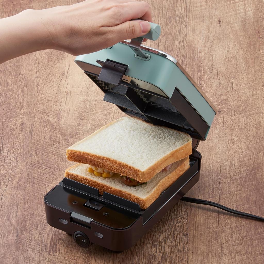 Машинка для приготовления горячего песка Quarter Hot Sand Maker Mini Size 5 x 5 Size 4 Division Interchangeable Plate 2WAY Snack Retro Cute [Toffy] K-HS6 (Бледно-аквамариновый) Четверть/Стандарт K-HS6-PA
