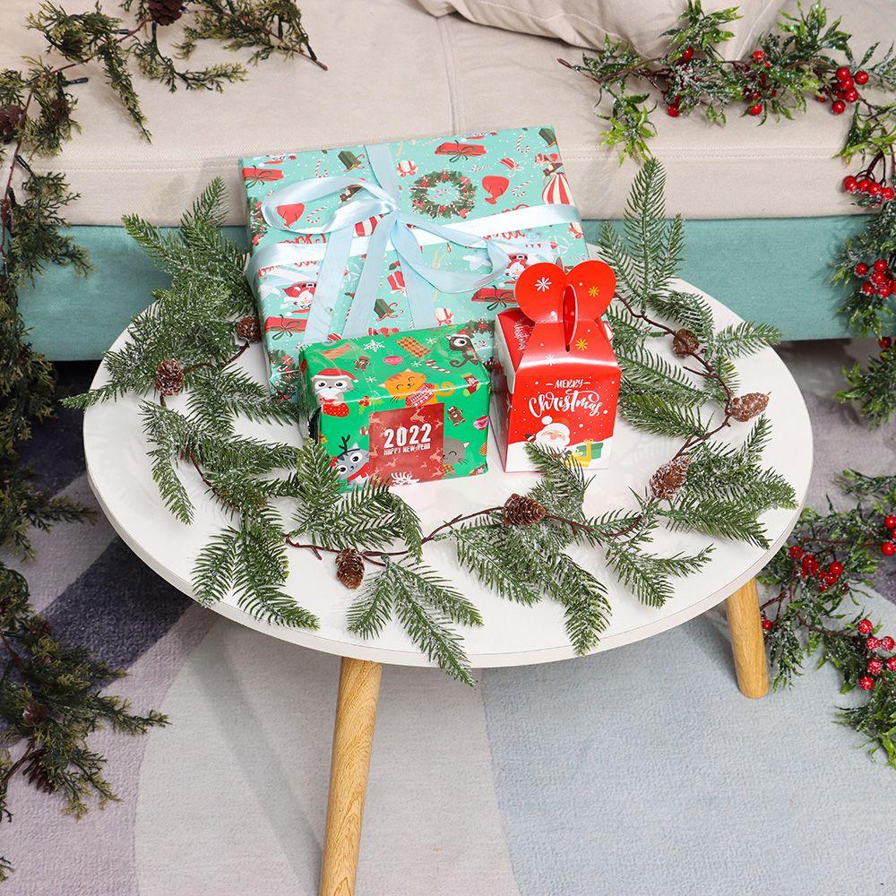 Украшение на елку Сосновые шишки Виноградная лоза Подвесной венок Рождественская декоративная гирлянда Искусственные красные ягоды