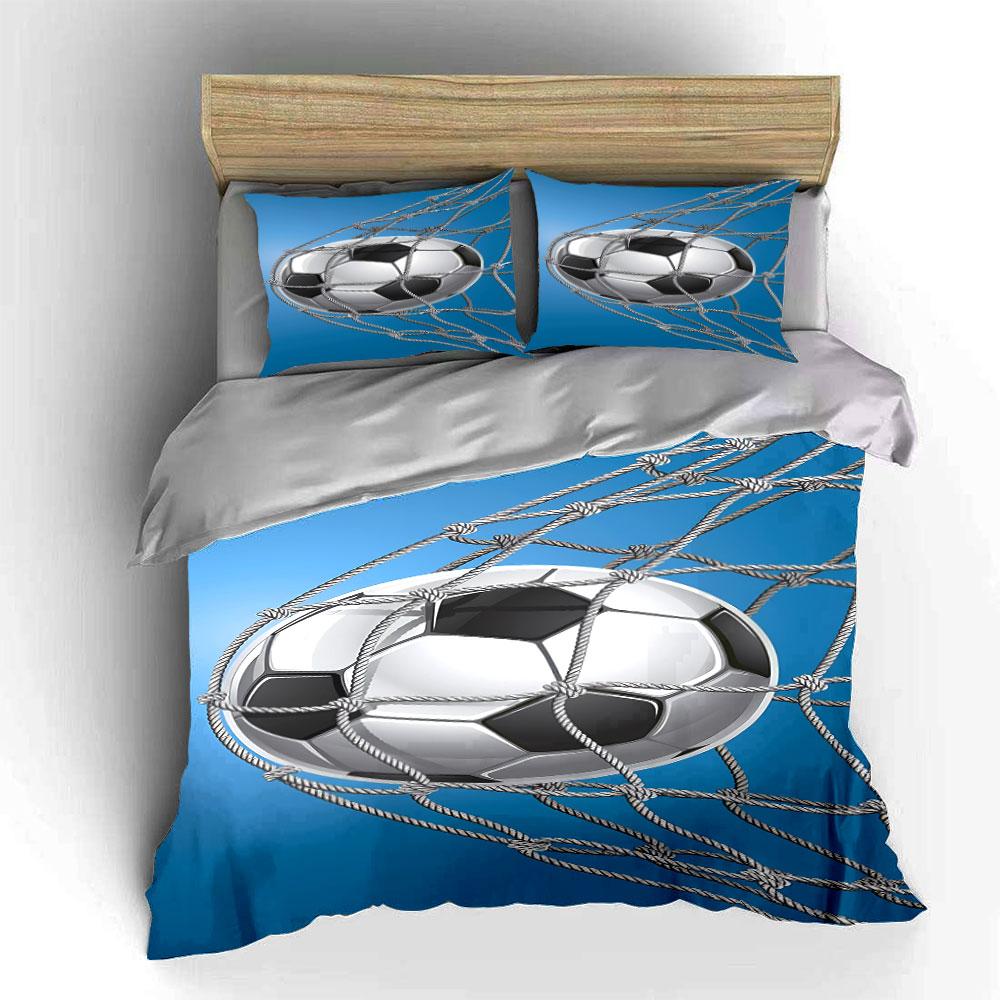 Soccer ball in net. Bedding sets Duvet cover sets Duvet covers Pillowcases(1 * Duvet Cover 2 * Pillowcases, without duvet insert)