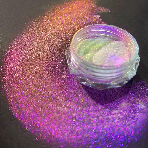 Многоцветные хамелеоновые тени для век, пудра, блестки для ногтей, Aurora Neon Rainbow Pigment, хромированная пудра, переливающиеся тени для век, декор для ногтей