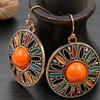 Винтажные серьги-подвески в богемном стиле, геометрические круглые, женские, для отпуска