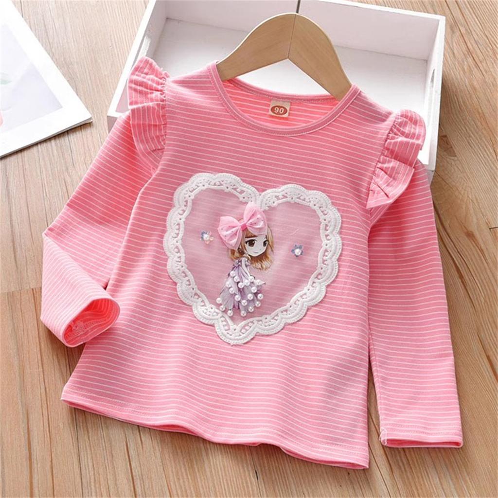 Girls Long Sleeve T-Shirt Girls' Cotton Elastic Long-Sleeved T-shirt For Baby Girls
