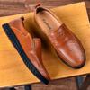 Деловая обувь в британском стиле, мужские лоферы, повседневная кожаная обувь в стиле яппи, формальные кожаные мужские модельные туфли