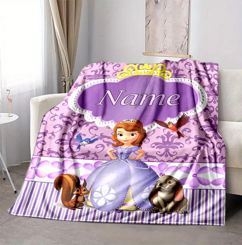 Custom Name Princess Adventure Flannel Blanket Throw Blanket Soft Warm Sofa Bed Decor Unique Gift