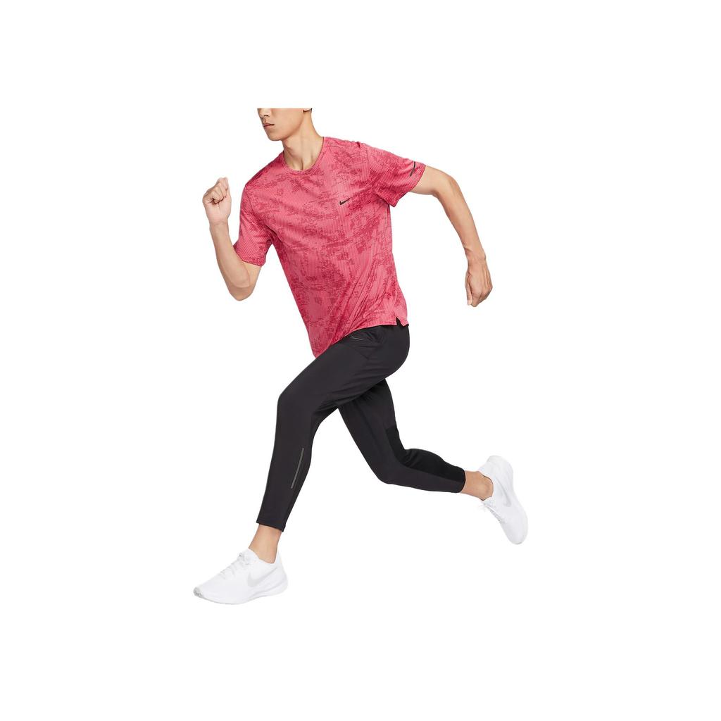Nike Running Division Dri-FIT ADV быстросохнущая удобная повседневная спортивная футболка с коротким рукавом для мужчин, топы фиолетово-розового цвета FZ0584-629