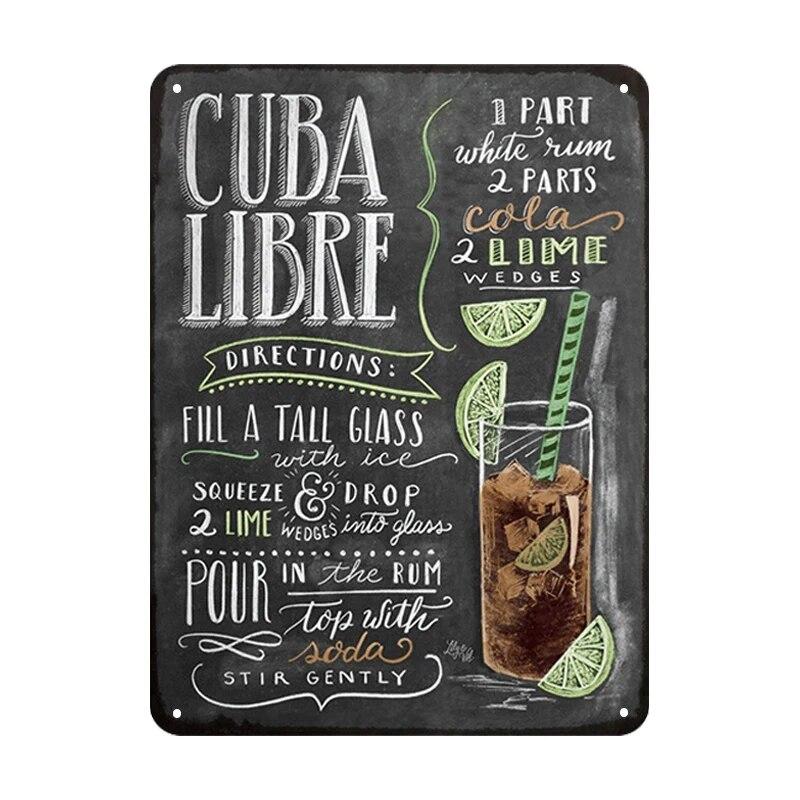 Summer Time BEER Retro Metal Tin Signs Mojito Cocktail Plaque Vintage Poster Bar Pub Art Stickers Wall Decor 20x30cm