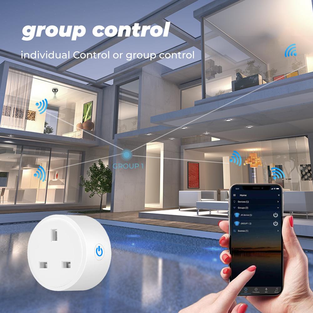 Монитор мощности 20a 16a Tuya Smart Zigbee, розетка, беспроводная розетка для Великобритании с мониторингом энергии, работает с Alexa Google Home