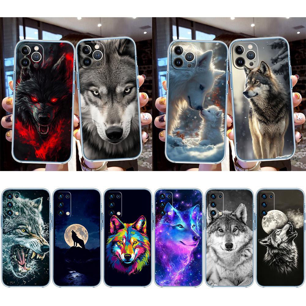 UP6 Animal Wolf Transparent Phone Case for Samsung Galaxy A04 A04S A14 A23 A34 A54 M23 M33 M52 M53