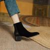 Fashion 2024 Winter Women New Fashion Boots Retro Suede Lightweight Shoes Thick Heeled Boots with Back Zip Casual Comfort Female Shoes