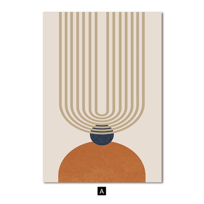 Геометрическая абстрактная линия женский постер Моранди оранжевый красочный холст картина настенная художественная печать картина для украшения гостиной