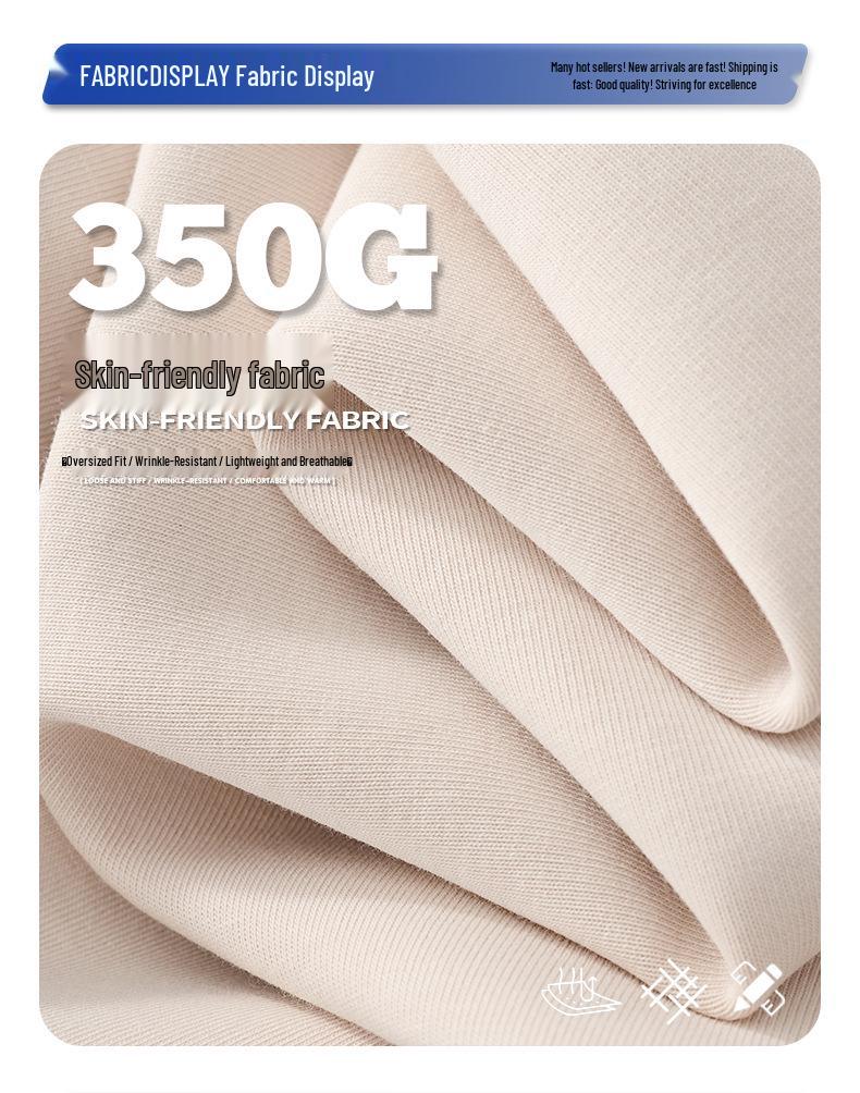 Trendy DE Men's 350G Boxy Hooded Sweatshirt | Wide Fog American Square Hoodie