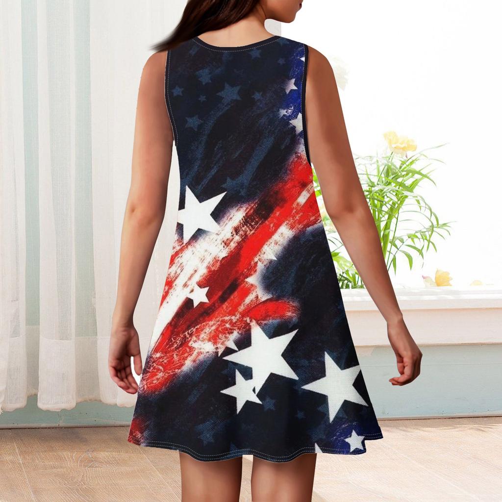 Girl Summer Dress Sleeveless Printed Color Casual Dress